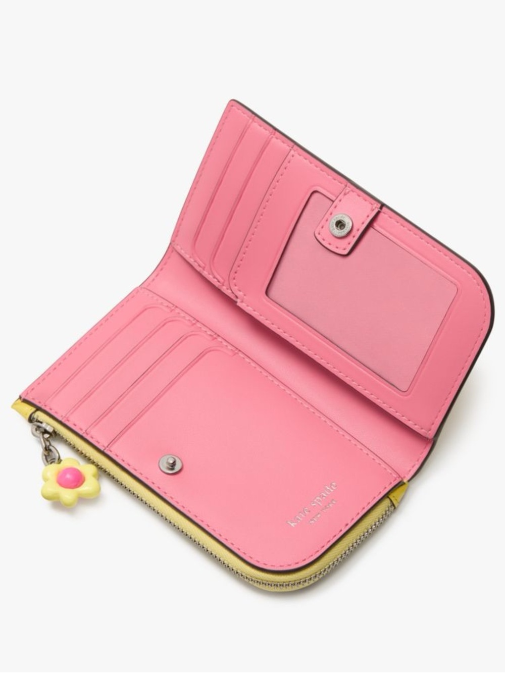 kate spade NWT! Devin Small Slim Bifold Wallet with Flower Charm - Picture 3 of 9